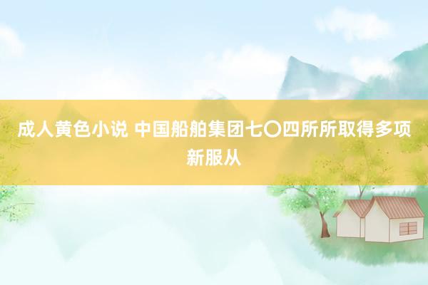 成人黄色小说 中国船舶集团七〇四所所取得多项新服从